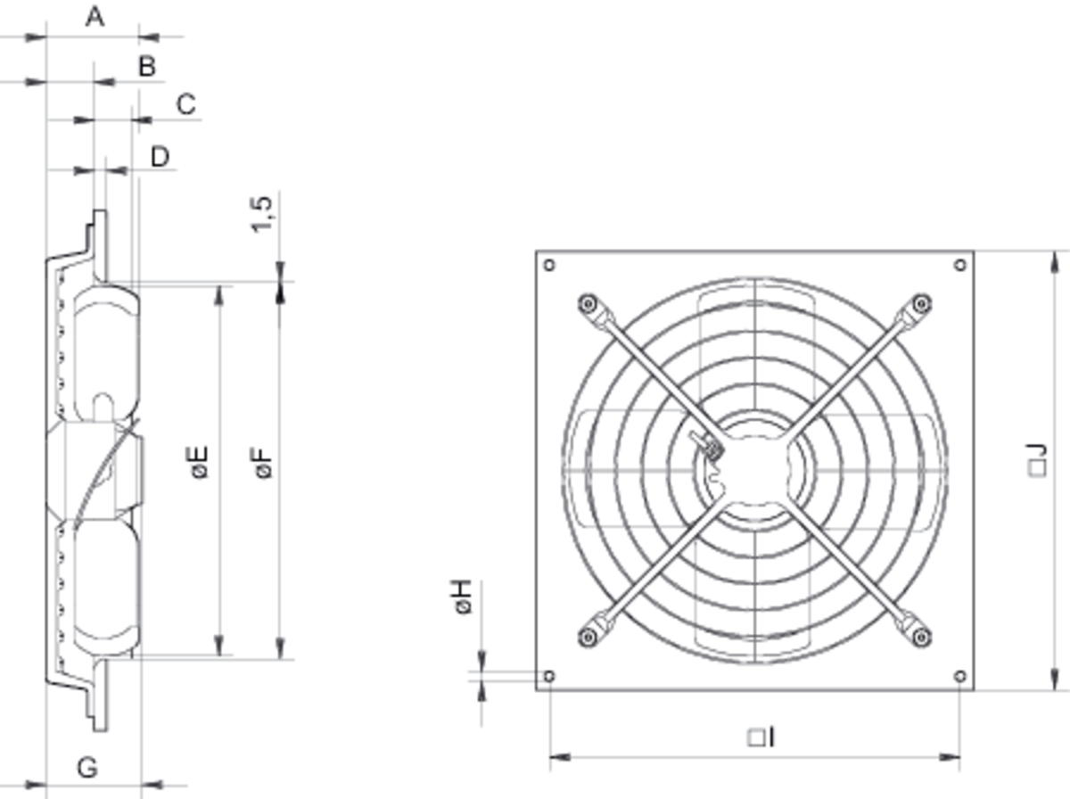 Images Dimensions - AW 355 D4-2-EX Axial fan ATEX - Systemair