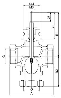 Images Dimensions - BTR 50-39 3-Wege-Ventil - Systemair