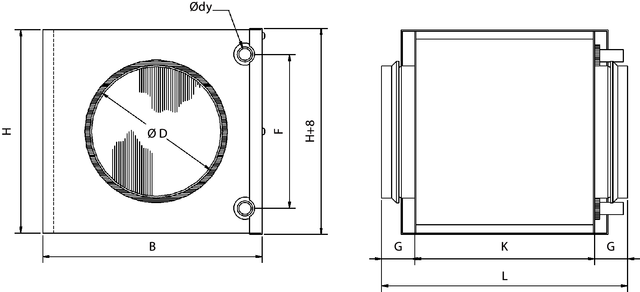Images Dimensions - VBC 160-2 Vattenbatteri - Systemair