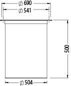 Images Dimensions - DQ450 Vierk. dakdoorvoerkoker - Systemair