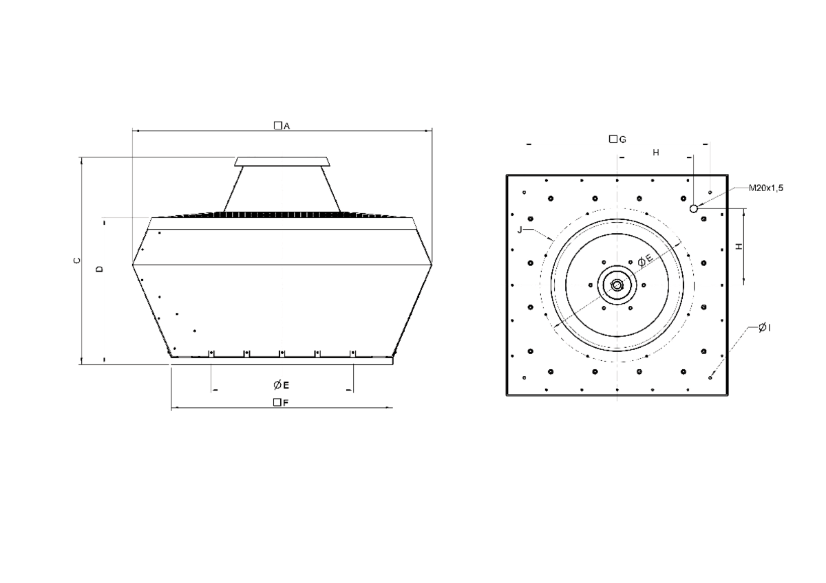 Images Dimensions - DVNI 800D6 Dachvent. - Systemair