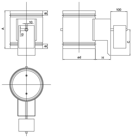 Images Dimensions - EFD 500 + LF24 motor - Systemair