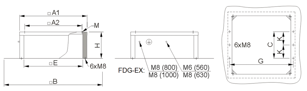 Images Dimensions - FDG/F 630 kaminėlis - Systemair