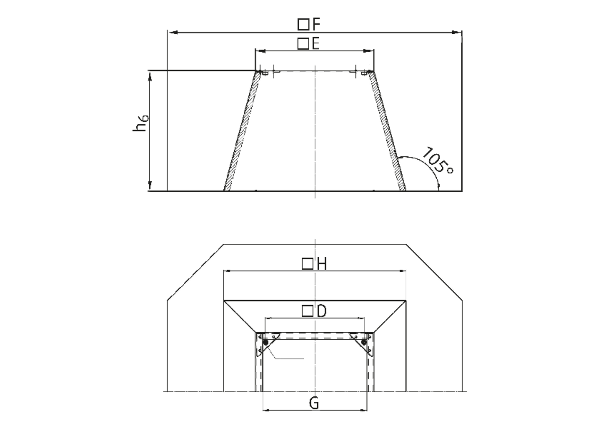 Images Dimensions - FDS 355/400 flat roof socket - Systemair