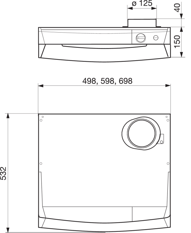 Images Dimensions - F251-16-50 Cookerhood transf - Systemair