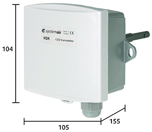 Images Dimensions - CO2, temp sensor duct - Systemair