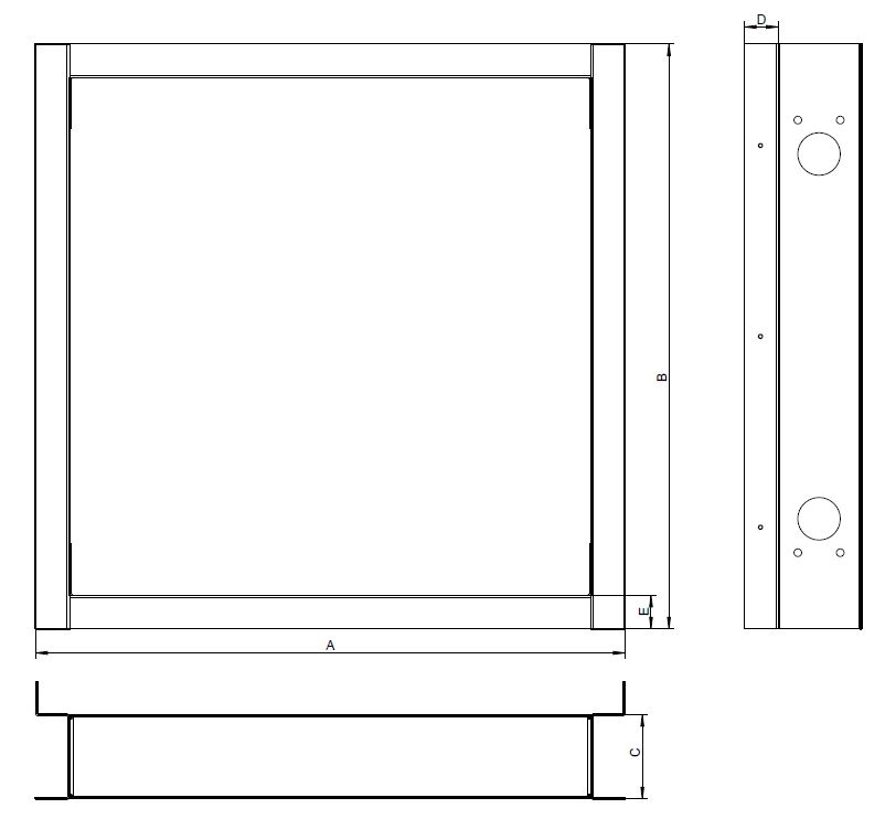 Images Dimensions - GRU 100 Grundrahmen H=100mm - Systemair