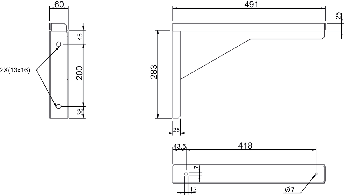 Images Dimensions - KBT 160/180/200 Wall bracket - Systemair