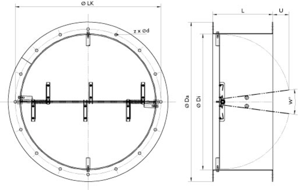 Images Dimensions - LRK 450(F) air oper.damper - Systemair