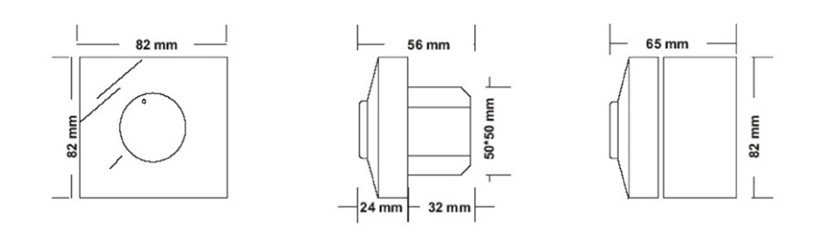 Images Dimensions - MTV-1/010 Potentiometer - Systemair