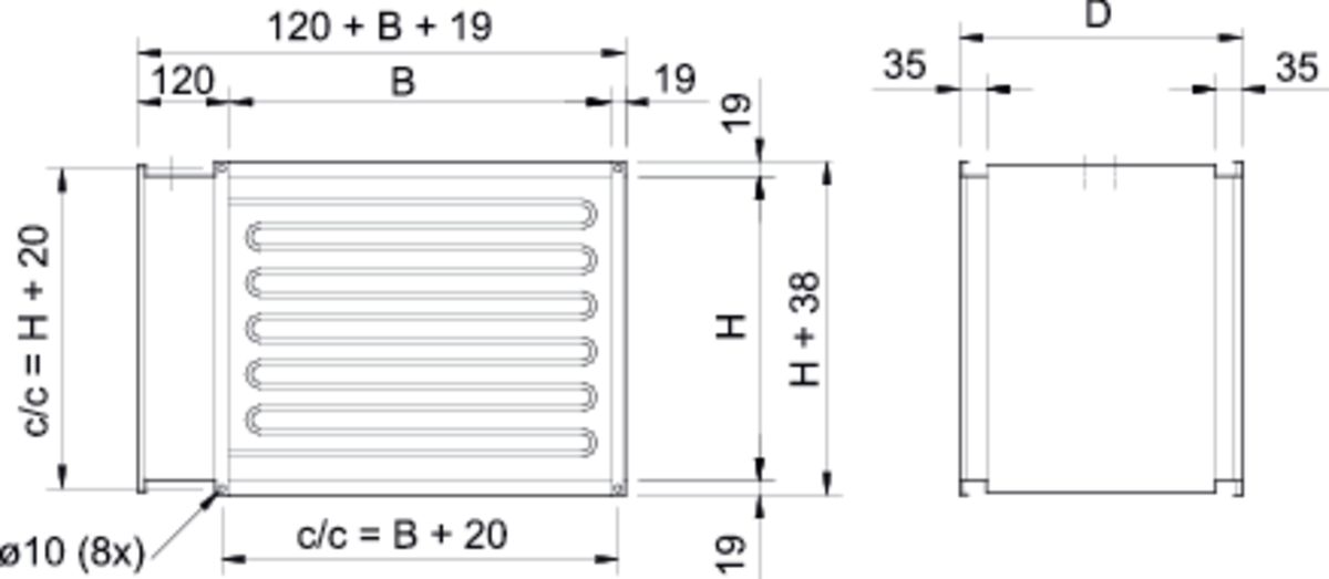 Images Dimensions - Preheat.kit Topvex RB60-40 EL - Systemair