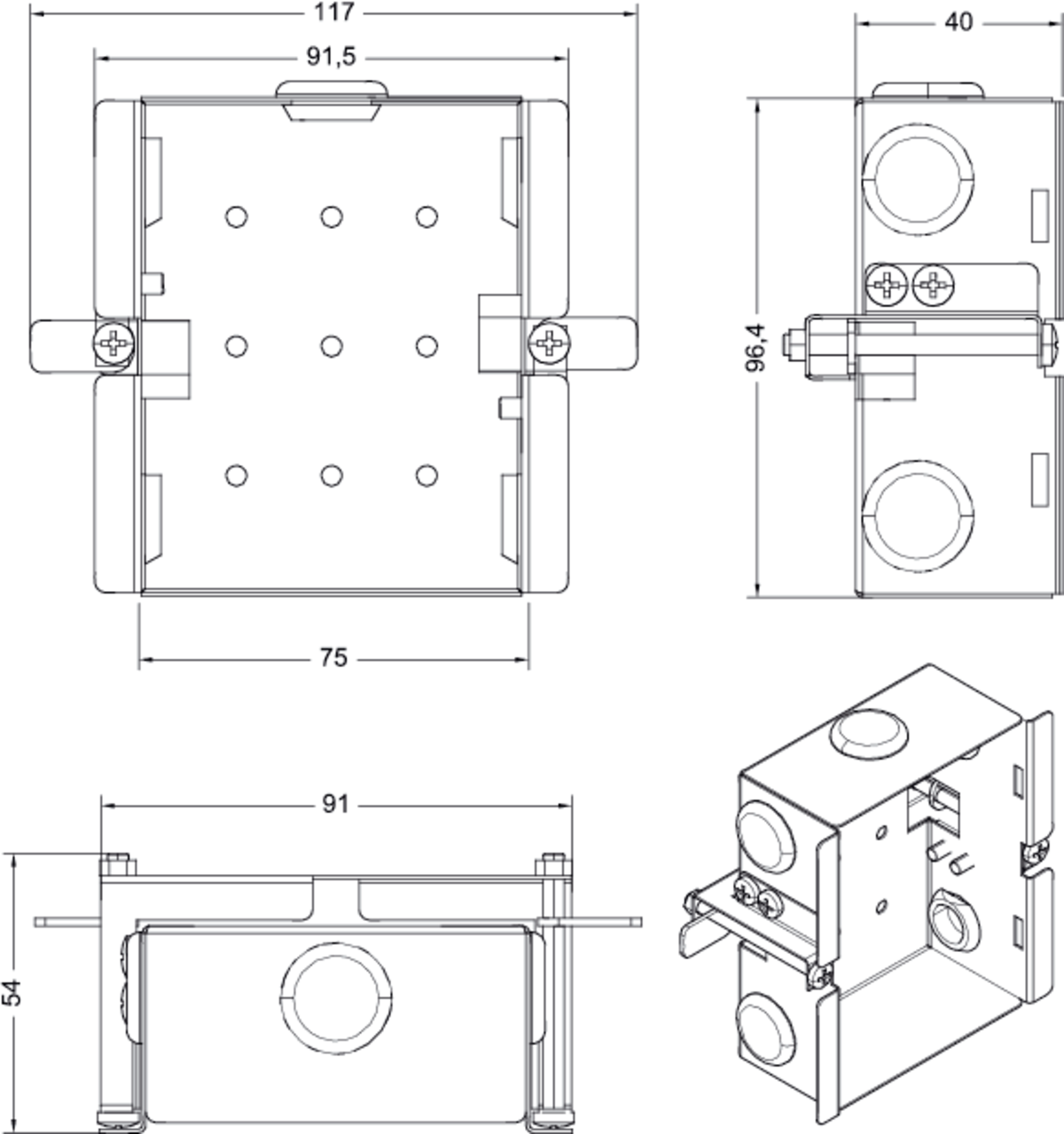 Images Dimensions - SAVE wall box - Systemair