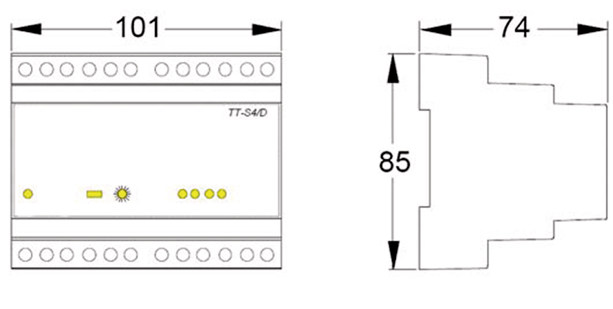 Images Dimensions - TTS4D Stegkopplare för TTC - Systemair